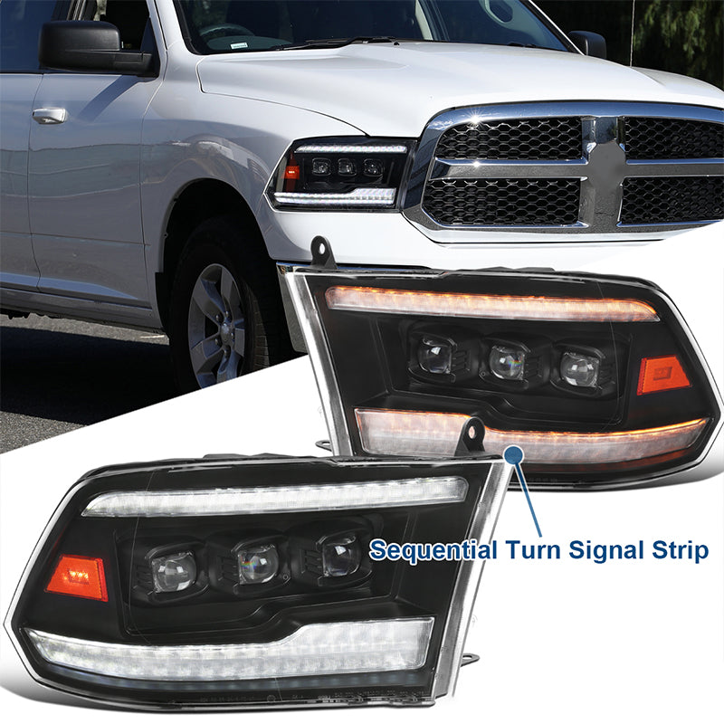 Car Lights For Dodge Ram 1500 Headlight 2009-2018 DRL LED Dynamic Turn Signal Light Low High Beam